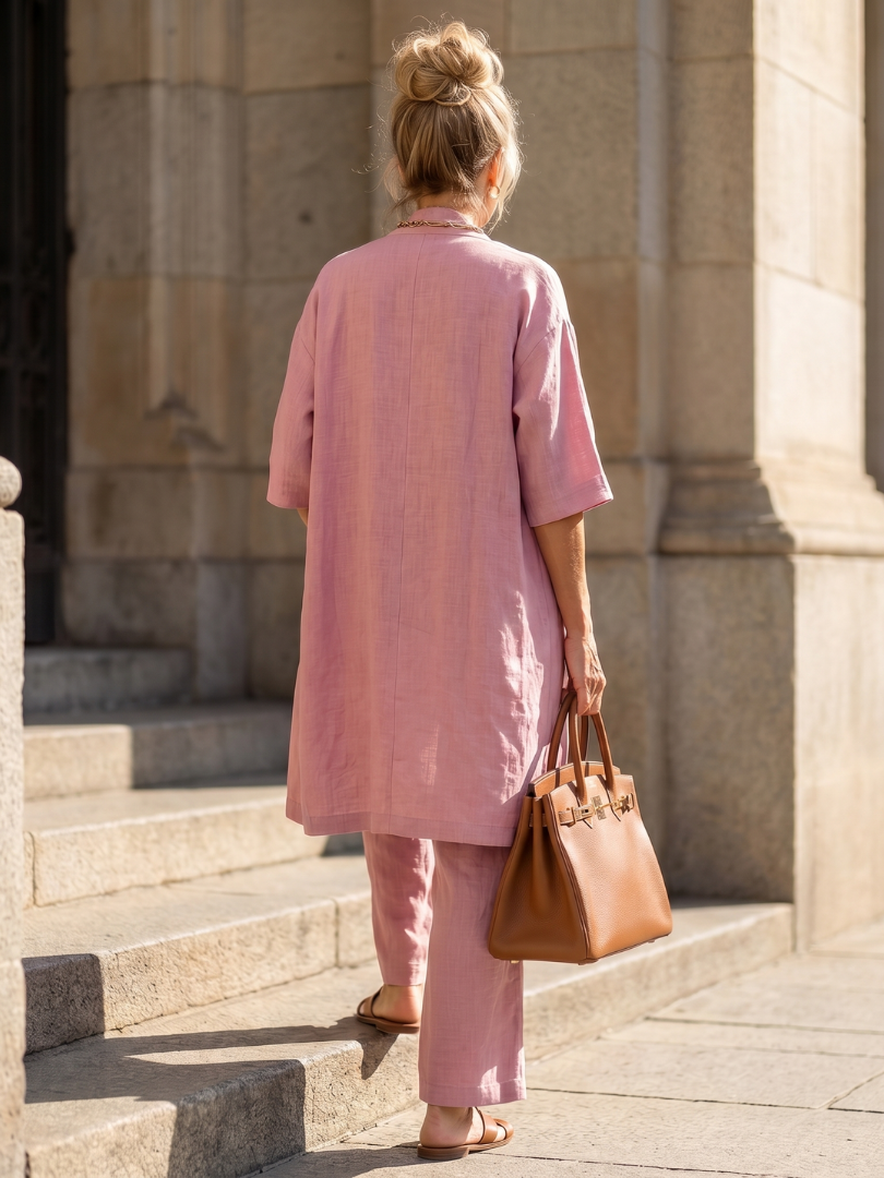 Yael | Three-Piece Relaxed Top and Pant Ensemble