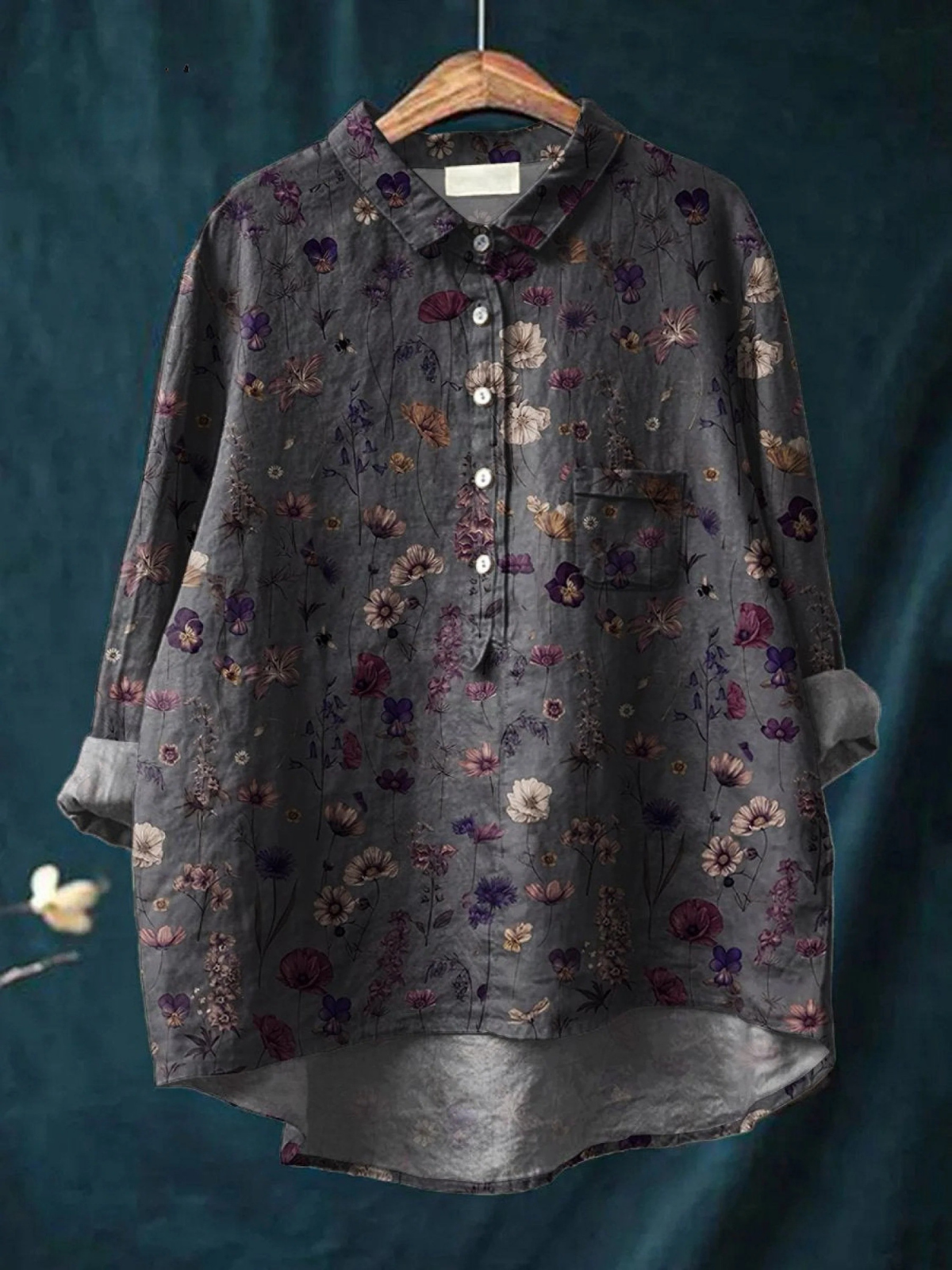 Mallory | Women's Casual Shirt with Floral Art Print