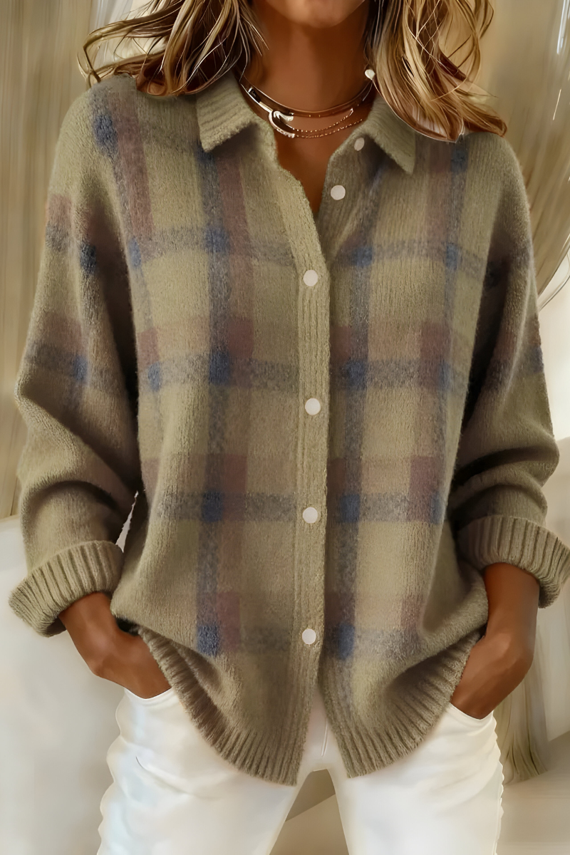 ANNA | CHECKERED KNIT CARDIGAN