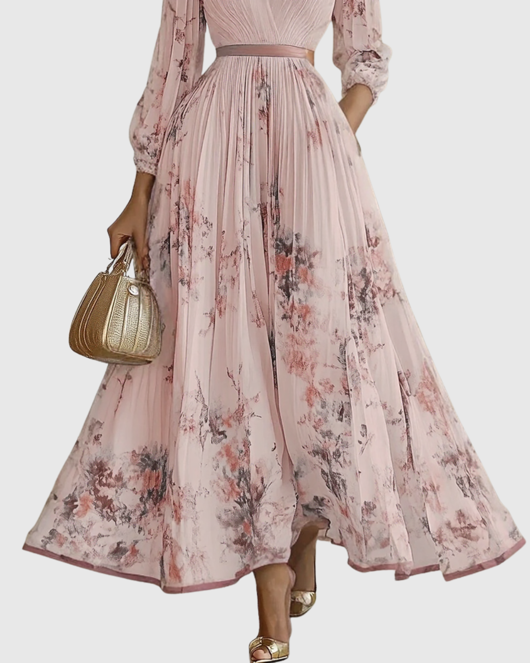 Rowella | Chic Pleated Maxi Gown