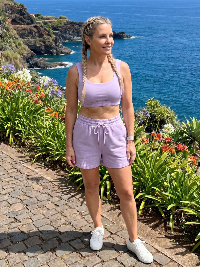 Lysem | Sleeveless Scoop Neck Crop Top with Matching Shorts Set