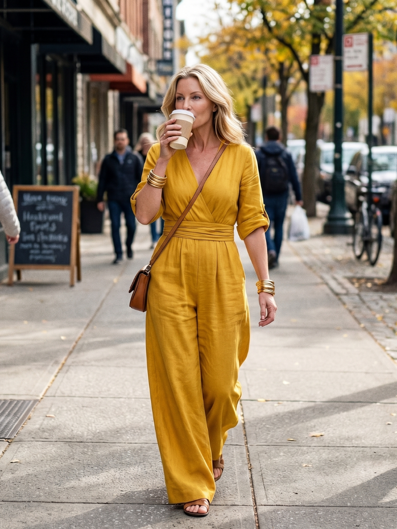 Wanda | Wide Leg Jumpsuit with Cross Front Design