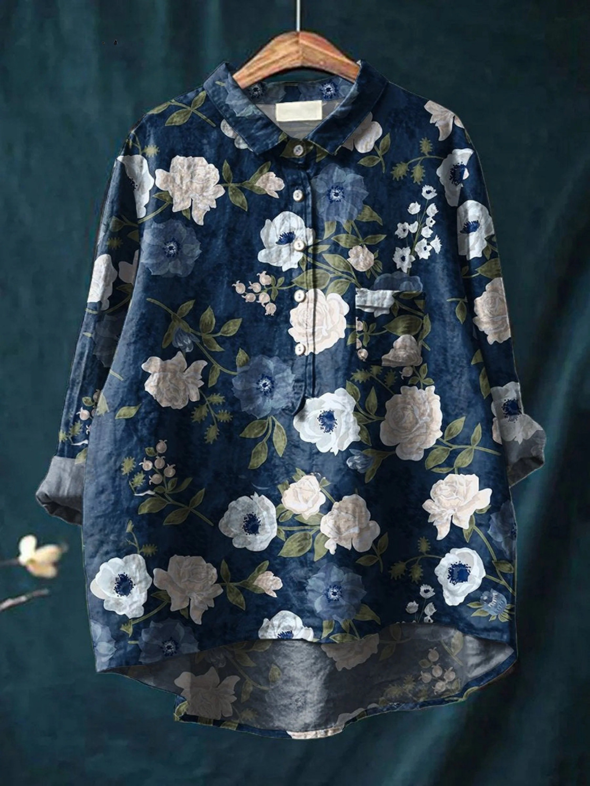 Joelle | Women's Casual Shirt with Floral Art Print