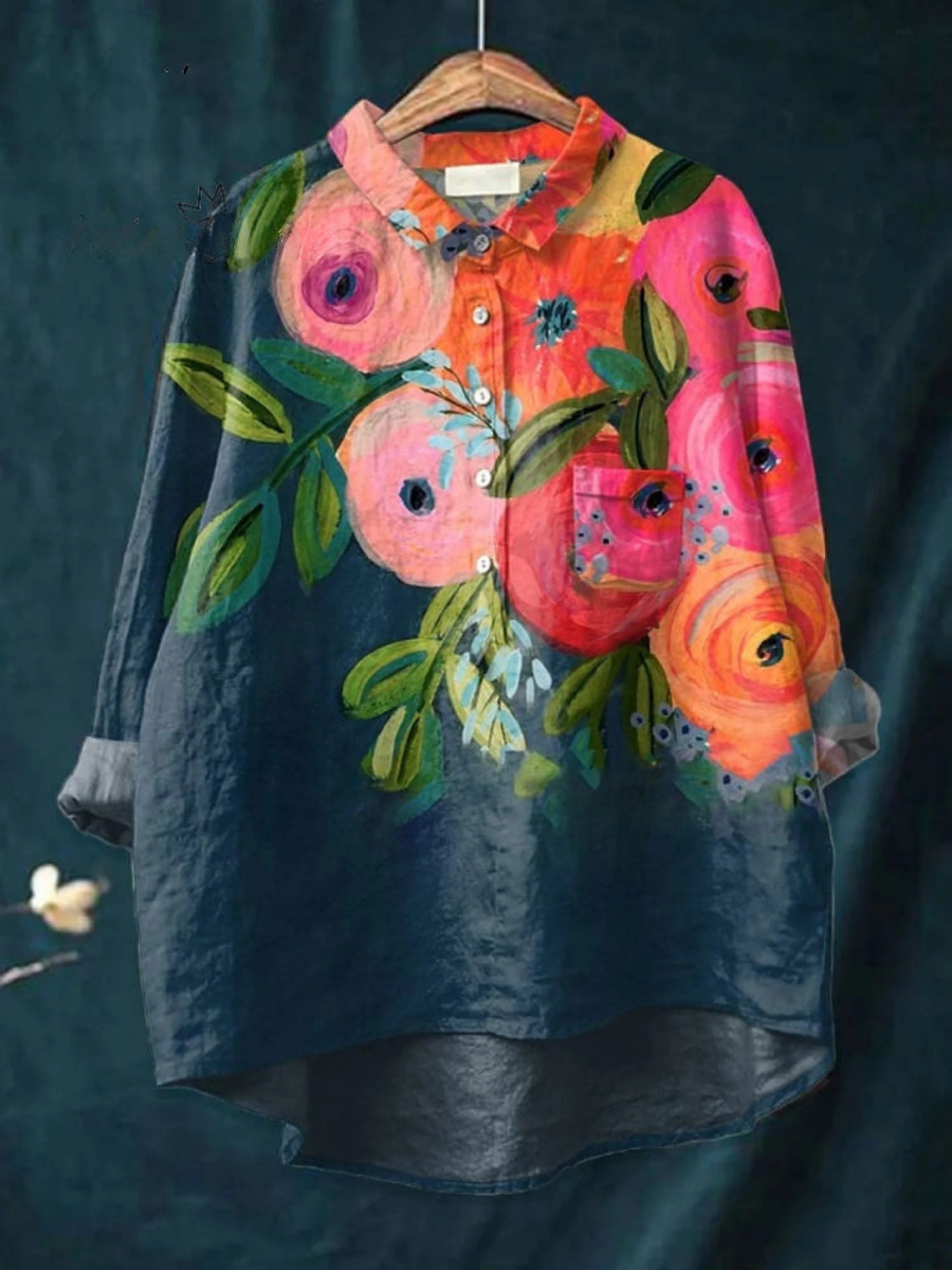 Paige | Women's Casual Shirt with Floral Art Print