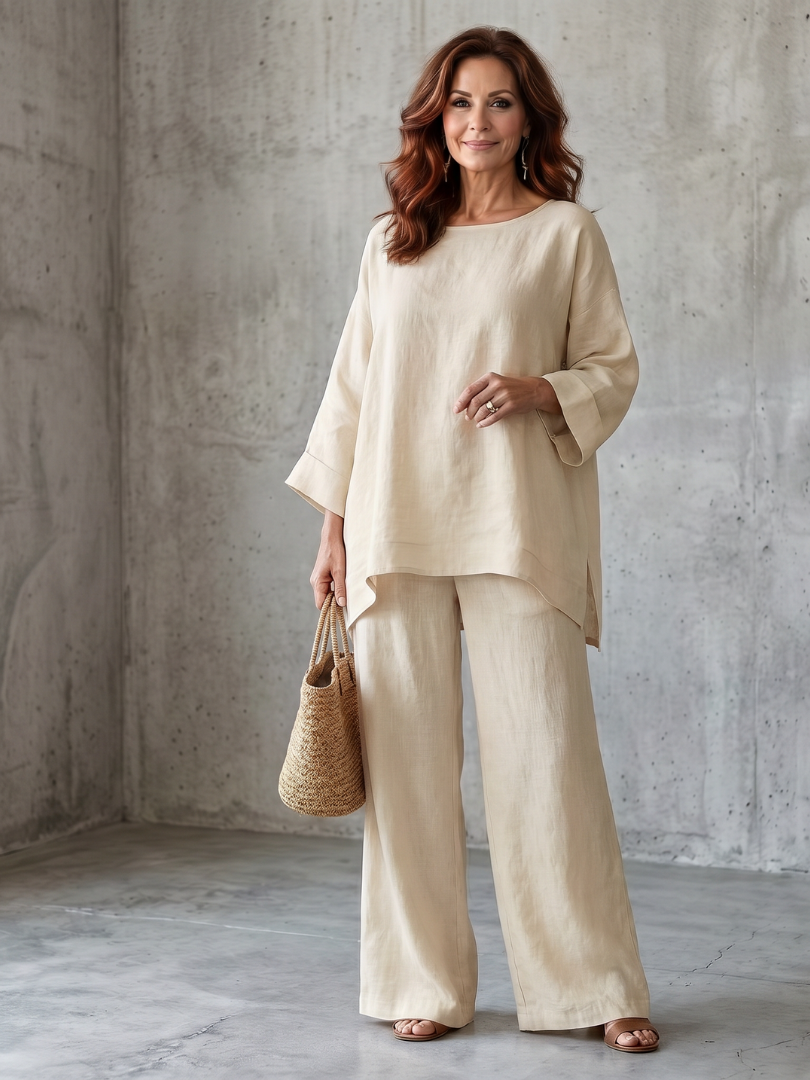 Prue | Oversized Tunic and Wide-Leg Pant Ensemble