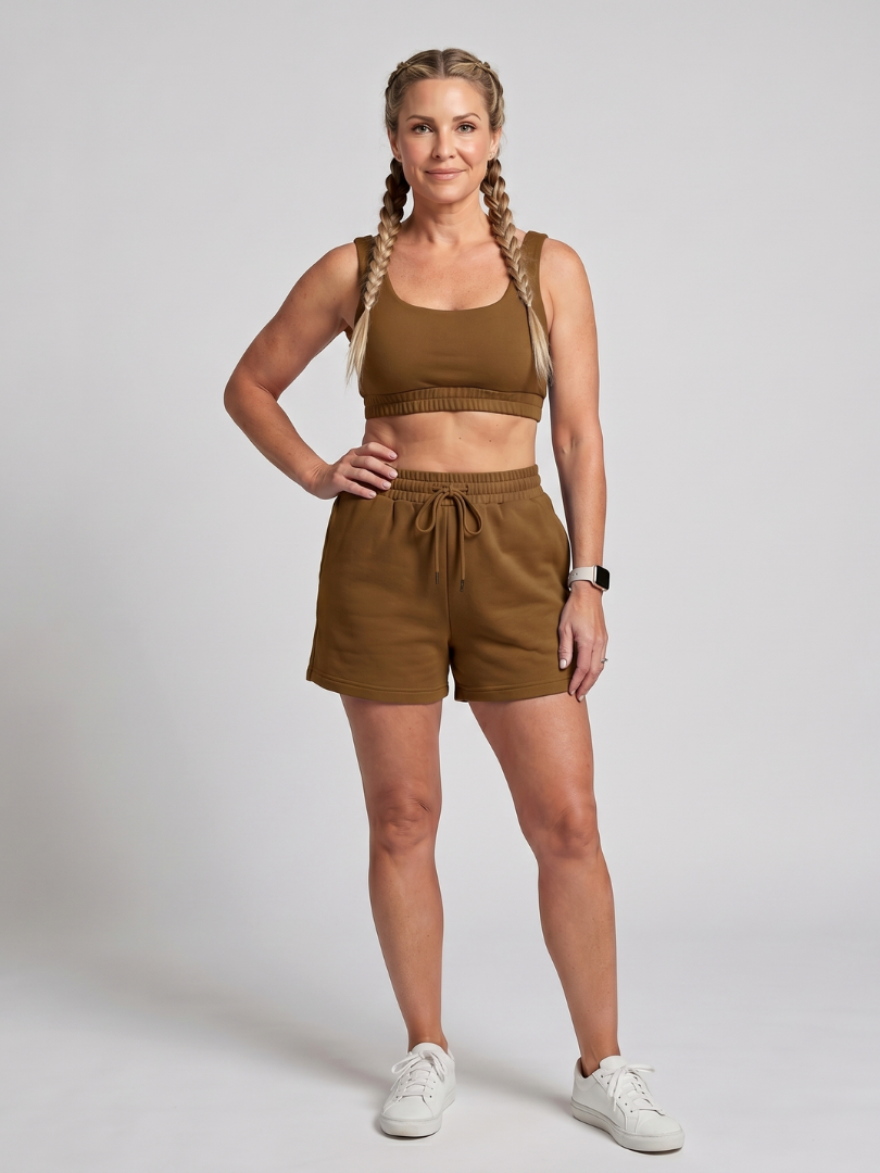 Lysem | Sleeveless Scoop Neck Crop Top with Matching Shorts Set