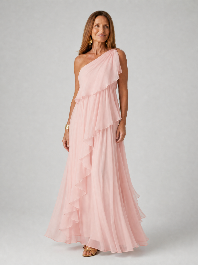 Eliana | One-Shoulder Chiffon Maxi Dress