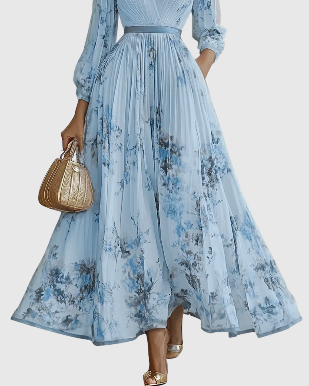 Rowella | Chic Pleated Maxi Gown