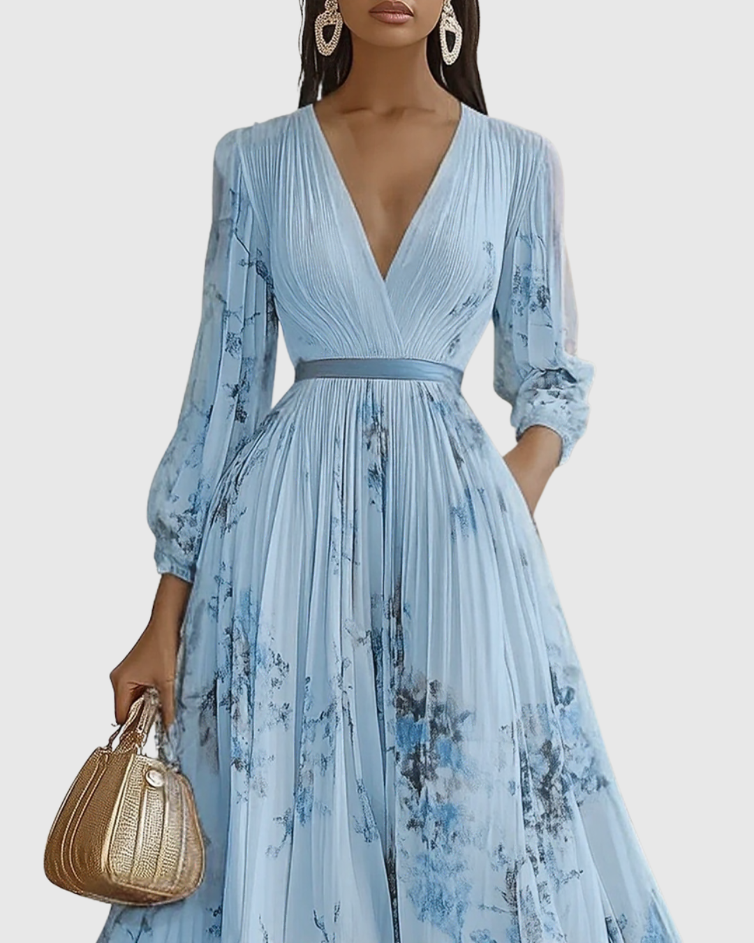 Rowella | Chic Pleated Maxi Gown