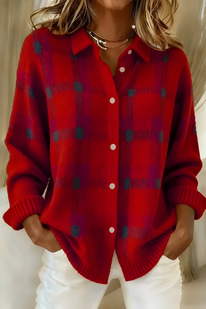 ANNA | CHECKERED KNIT CARDIGAN