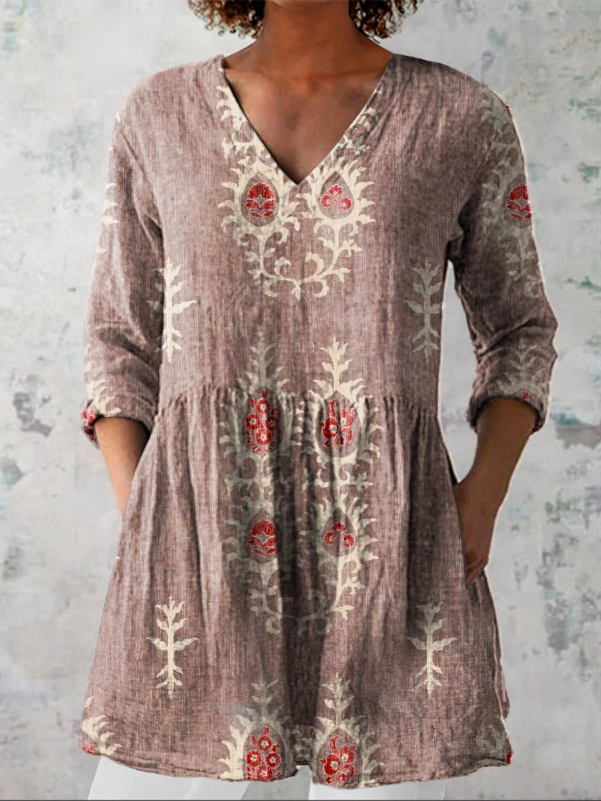 Elise | V-Neck Long Blouse