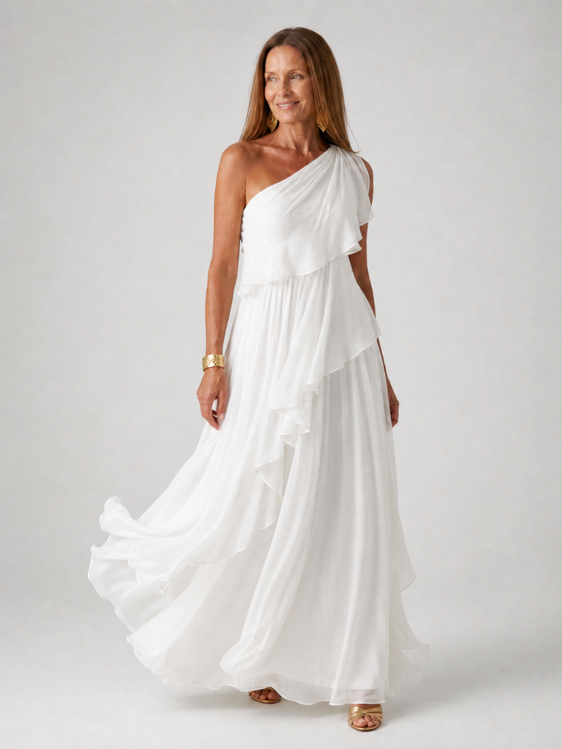 Eliana | One-Shoulder Chiffon Maxi Dress