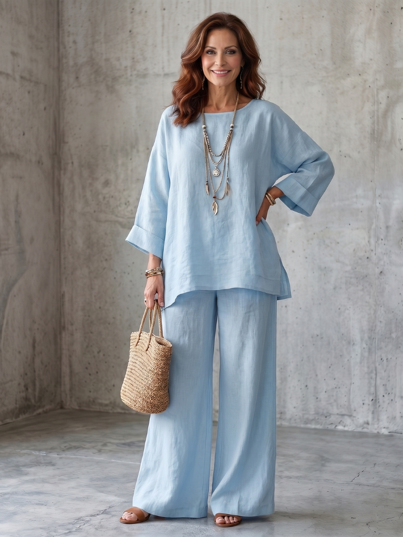 Prue | Oversized Tunic and Wide-Leg Pant Ensemble