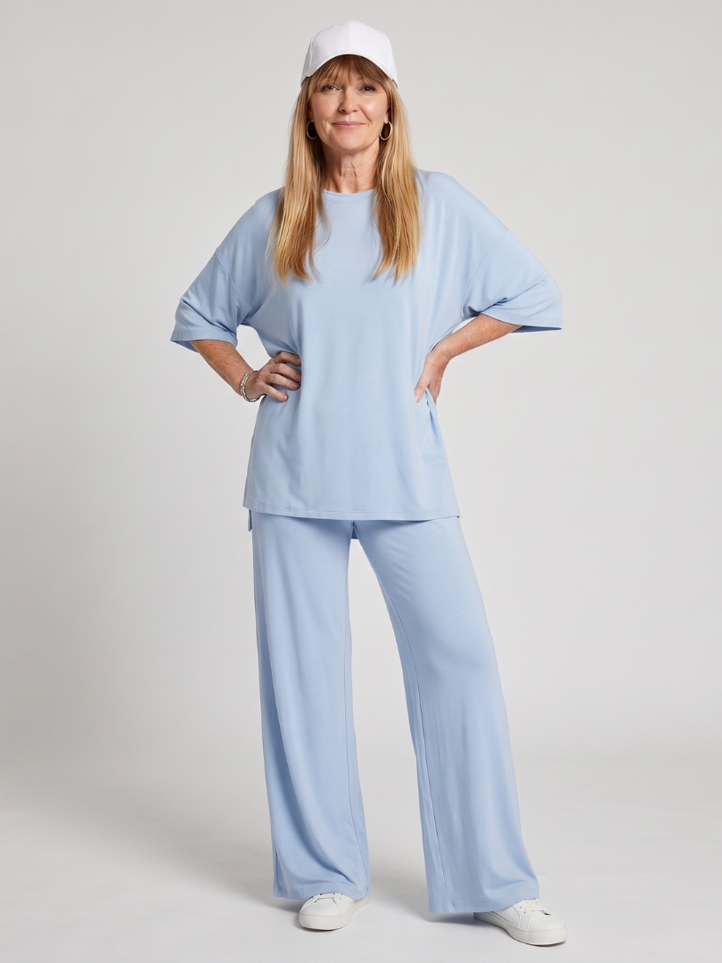 Ramse | Oversized Short Sleeve Top & Wide Leg Pants Ensemble