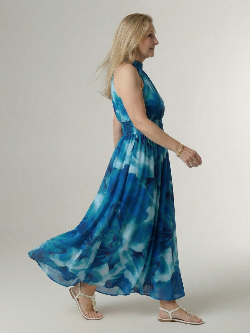 Sylin | Halter Midi Dress with Gathered Details