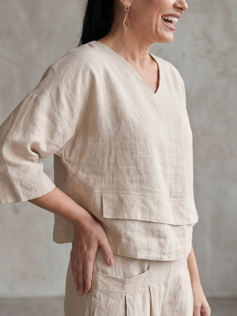 River | Layered Top and Wide Leg Pants Set
