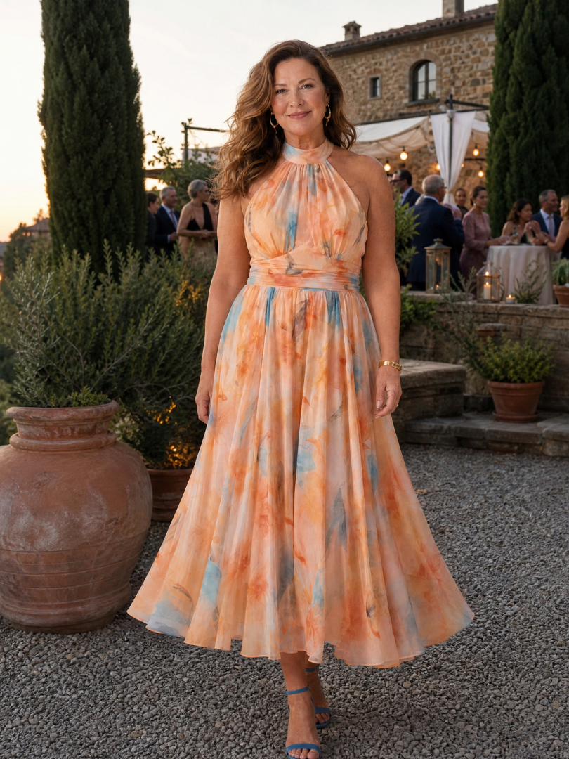 Elin | Gentle Halter Midi Dress