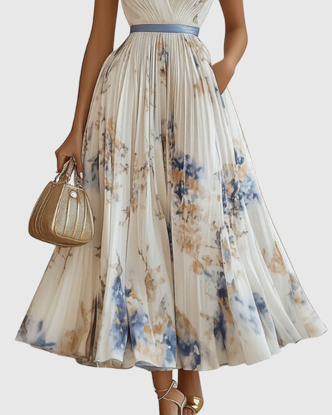 Rowella | Chic Pleated Maxi Gown
