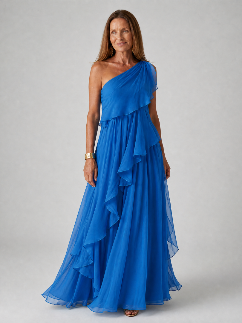 Eliana | One-Shoulder Chiffon Maxi Dress