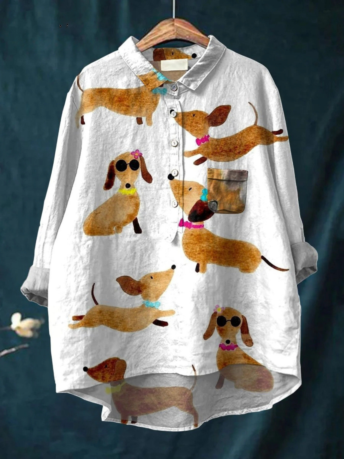 Allyson | Adorable Dachshund Art Print Casual Tee
