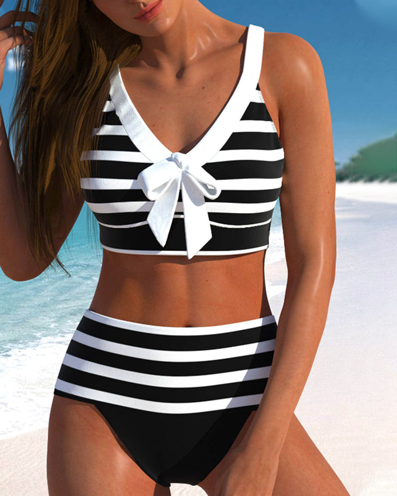 Bloom | High-Waisted Striped Bikini