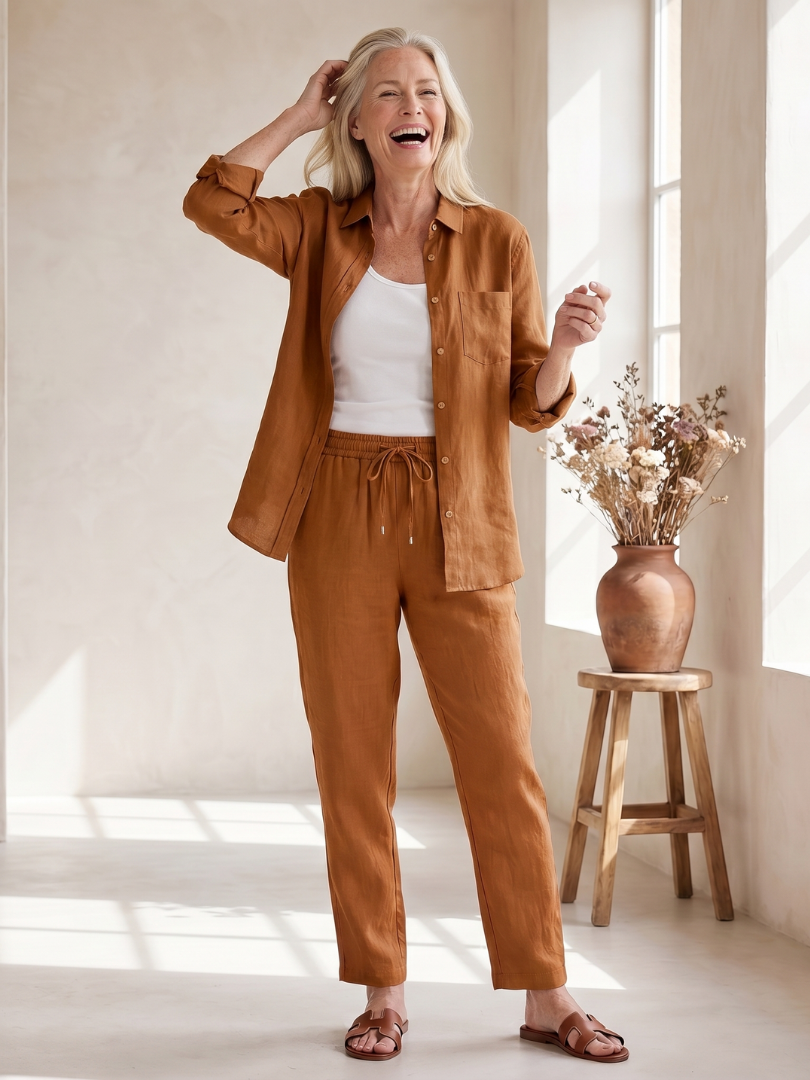Noor | Long Sleeve Shirt and Tapered Pants Ensemble