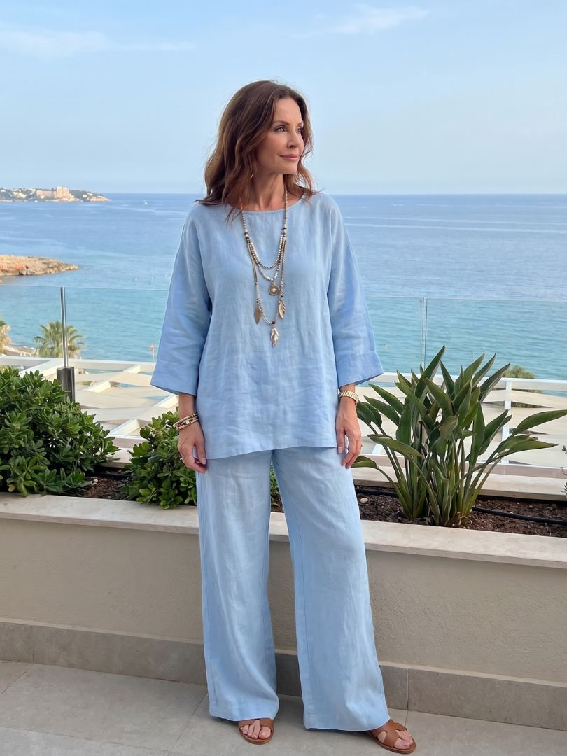 Prue | Oversized Tunic and Wide-Leg Pant Ensemble