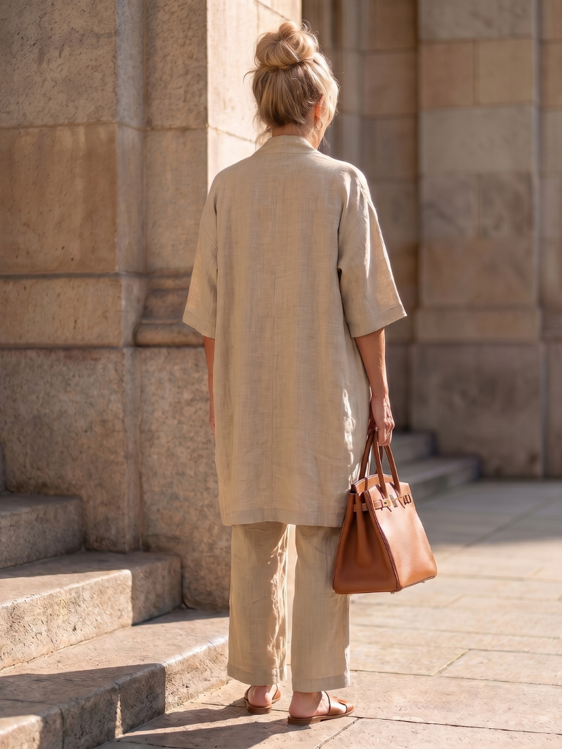 Yael | Three-Piece Relaxed Top and Pant Ensemble