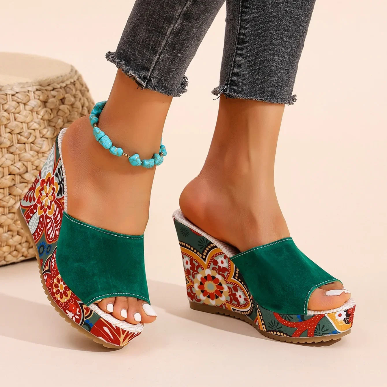 Joelle™ — Artistic Mules Featuring Floral-Inspired Heel