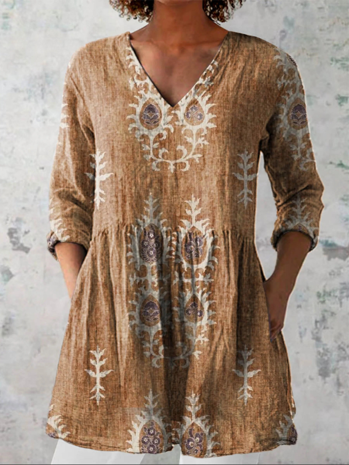 Elise | V-Neck Long Blouse