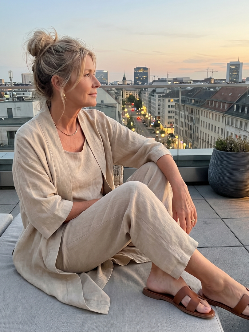 Yael | Three-Piece Relaxed Top and Pant Ensemble