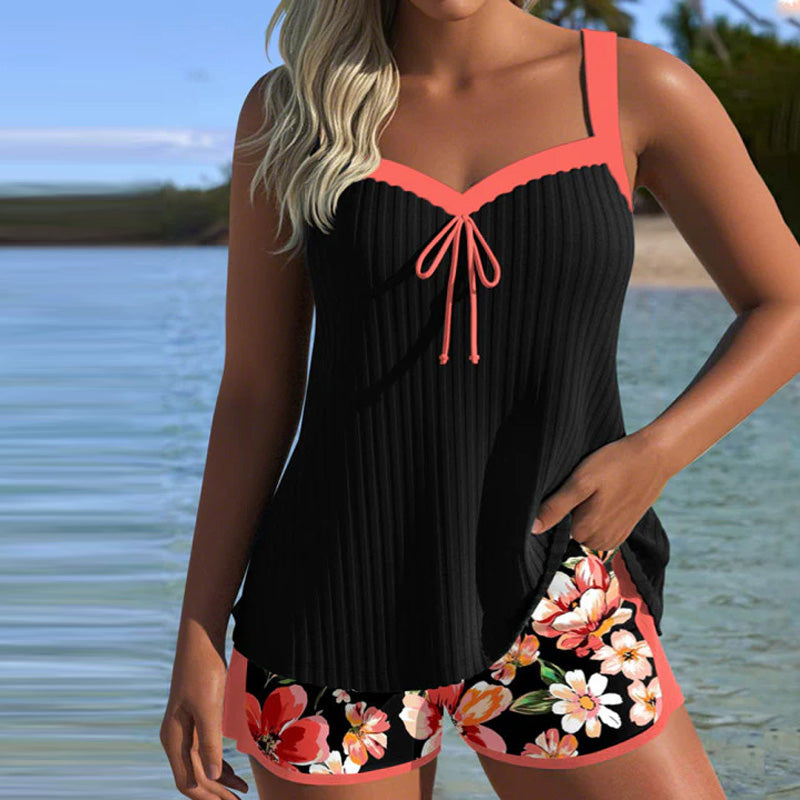 Chloe | Printed V-Neck Tankini