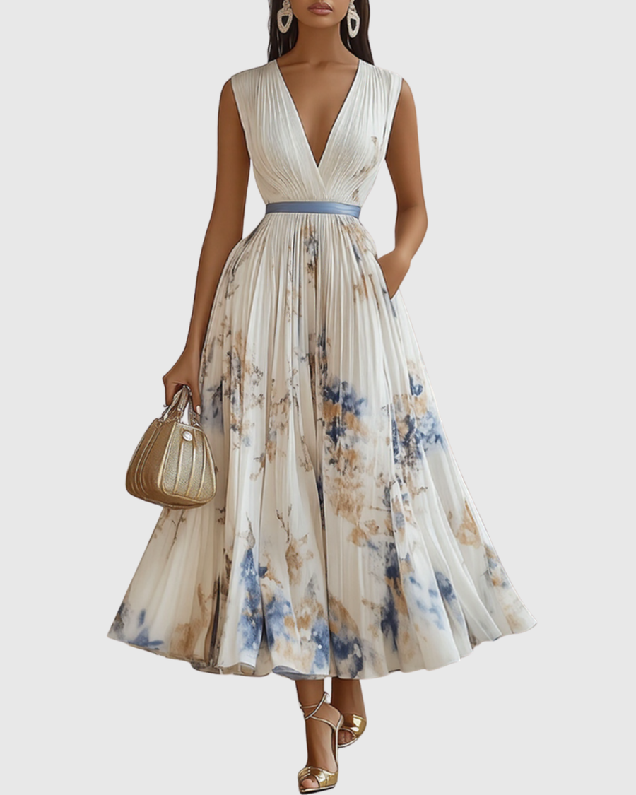 Rowella | Chic Pleated Maxi Gown