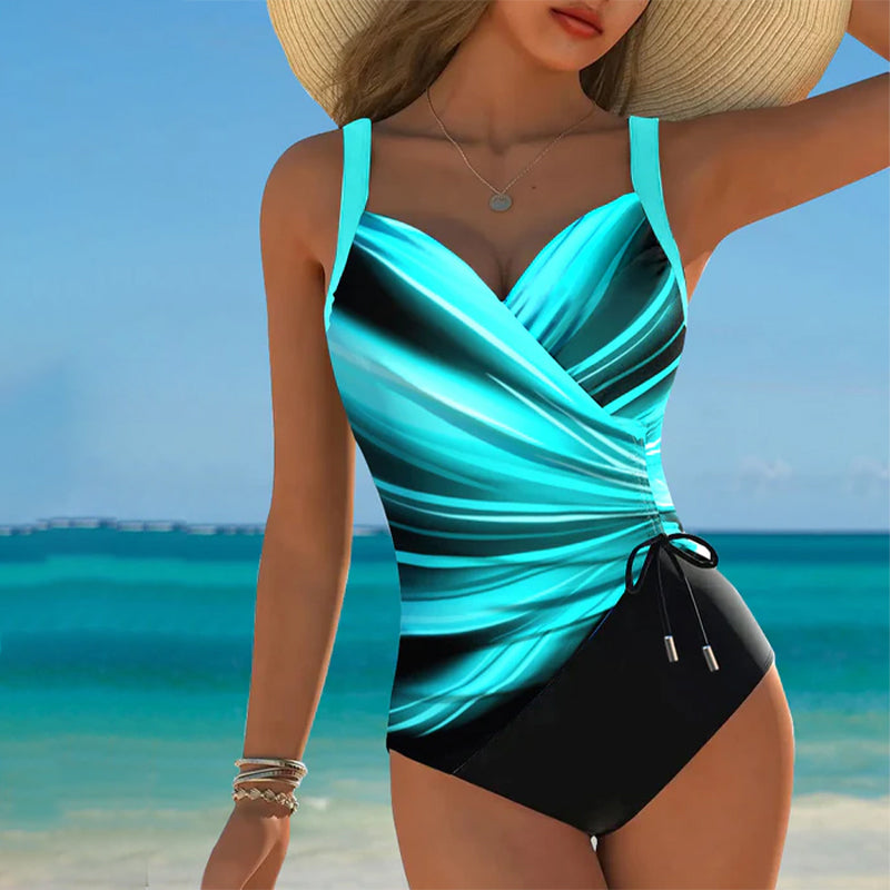 Eleanor | Ombre Drawstring One-Piece Swimsuit