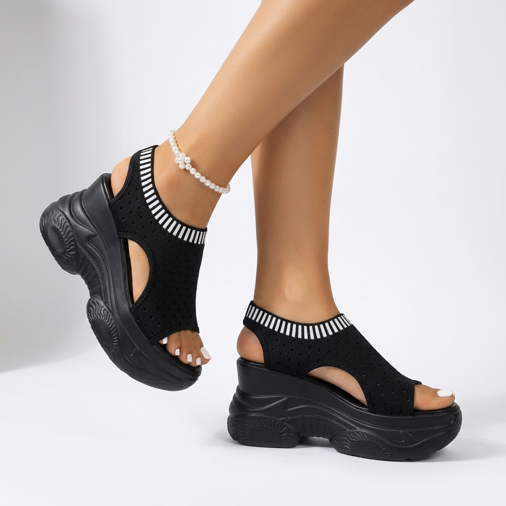 Roxelane™ — Stylish Urban Bold Platform Sandal Adorned with Rhinestones