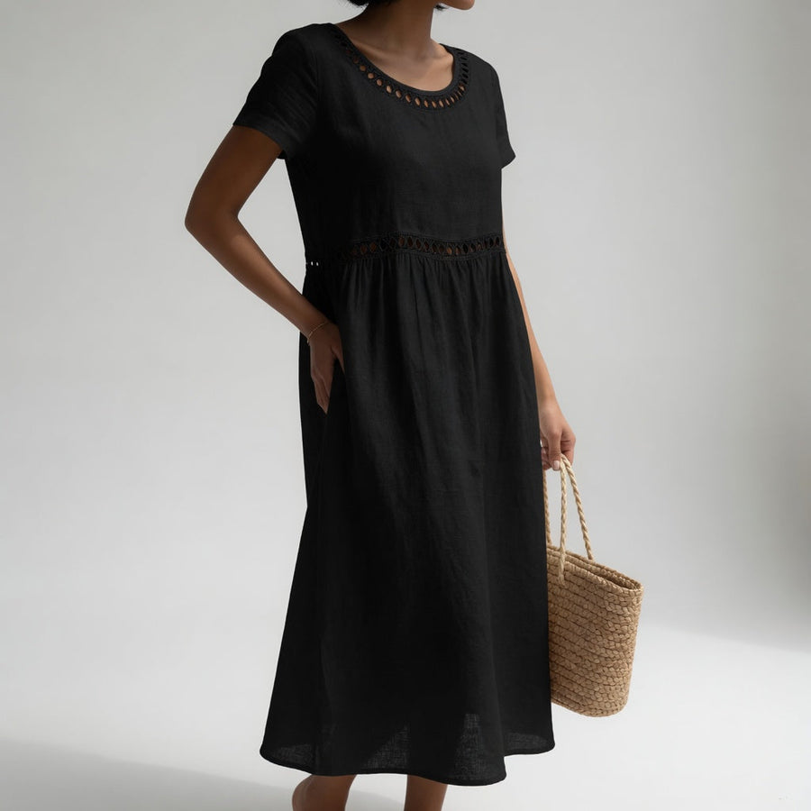 Livia | Embroidered Linen Dress