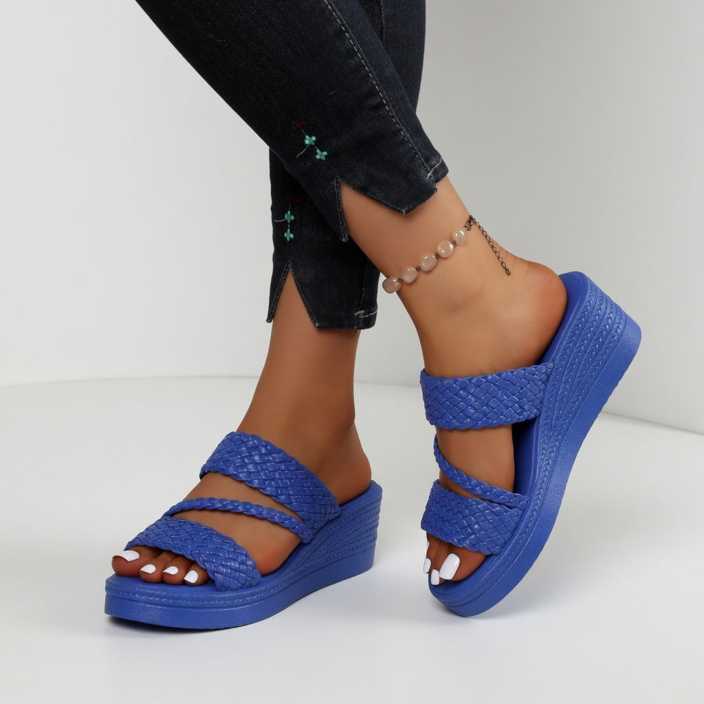 Tresseline™ — Colorful Woven Wedge Mules for a Bright Summer
