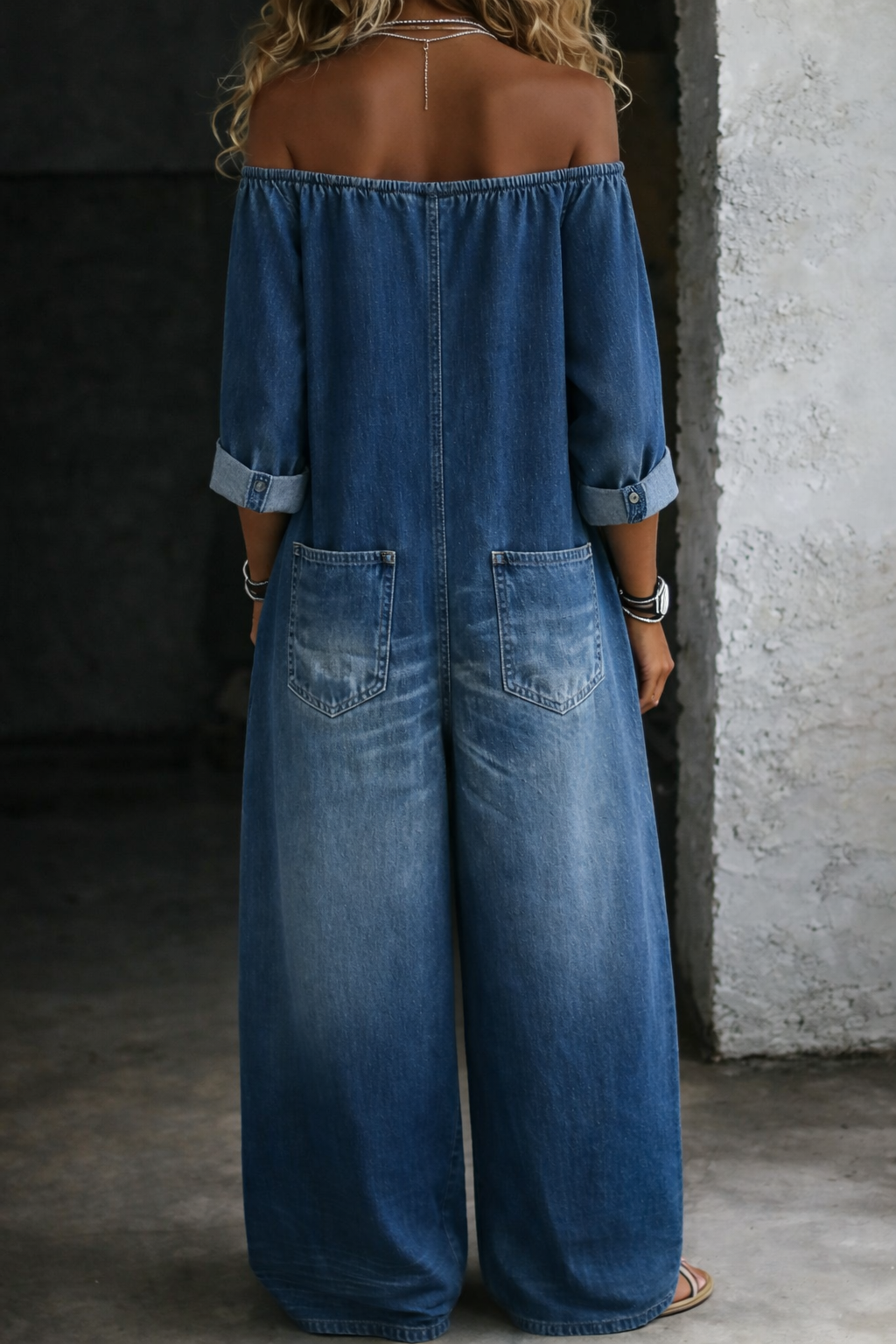 Elena | Off-Shoulder Long Sleeve Jumpsuit