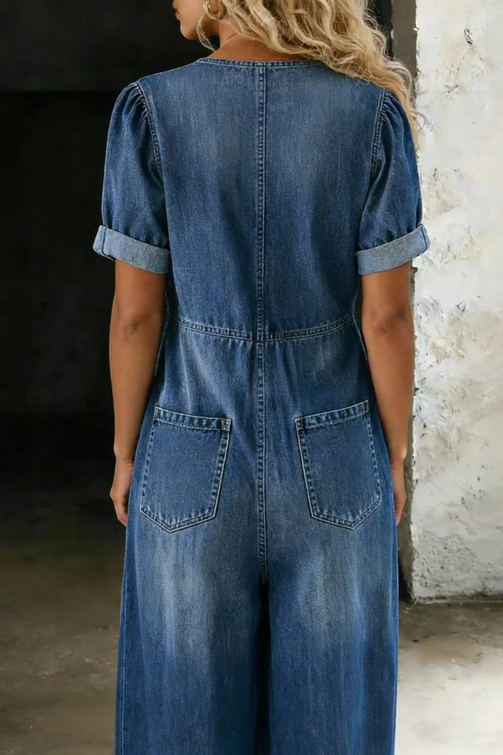 Maya | Short Sleeve V-Neck Jumpsuit