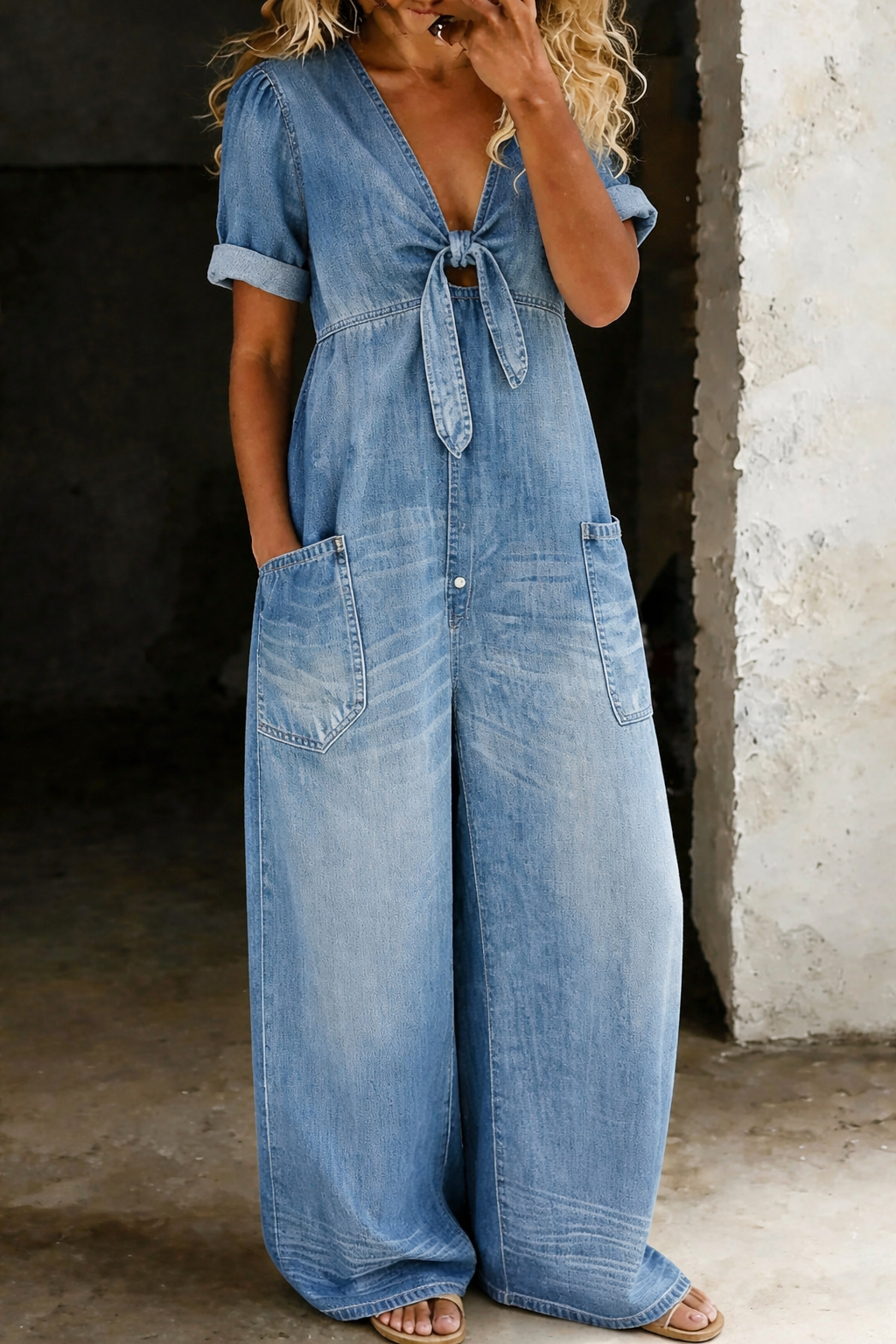 Maya | Short Sleeve V-Neck Jumpsuit