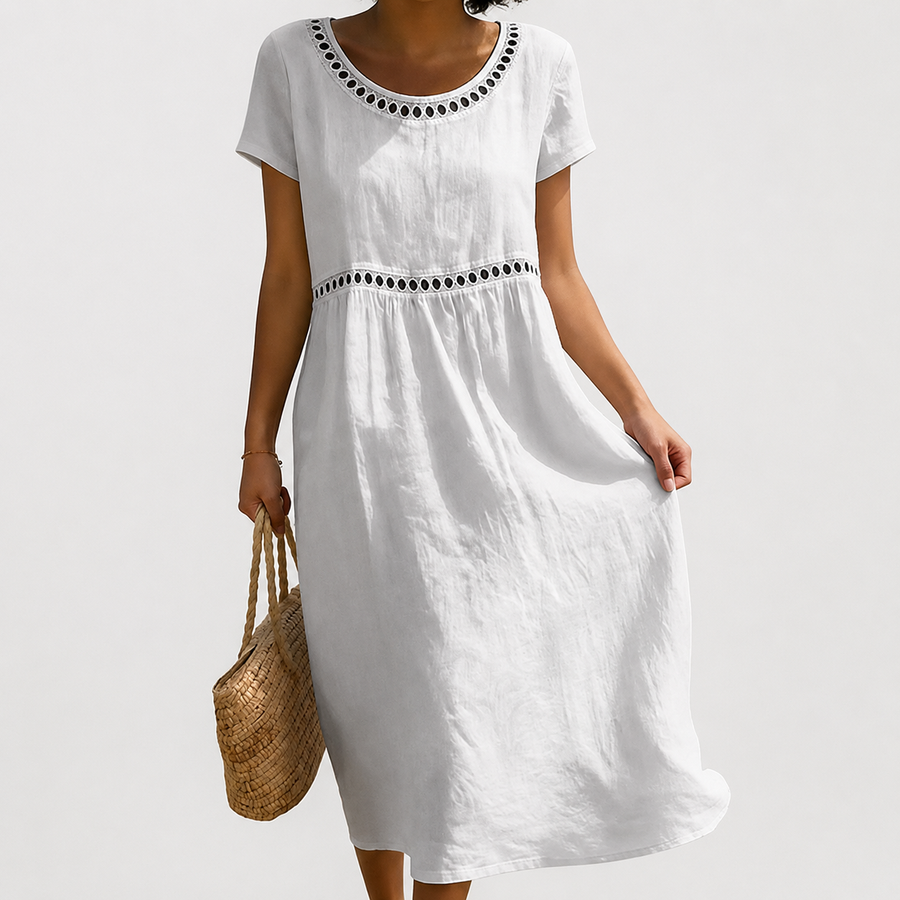 Livia | Embroidered Linen Dress