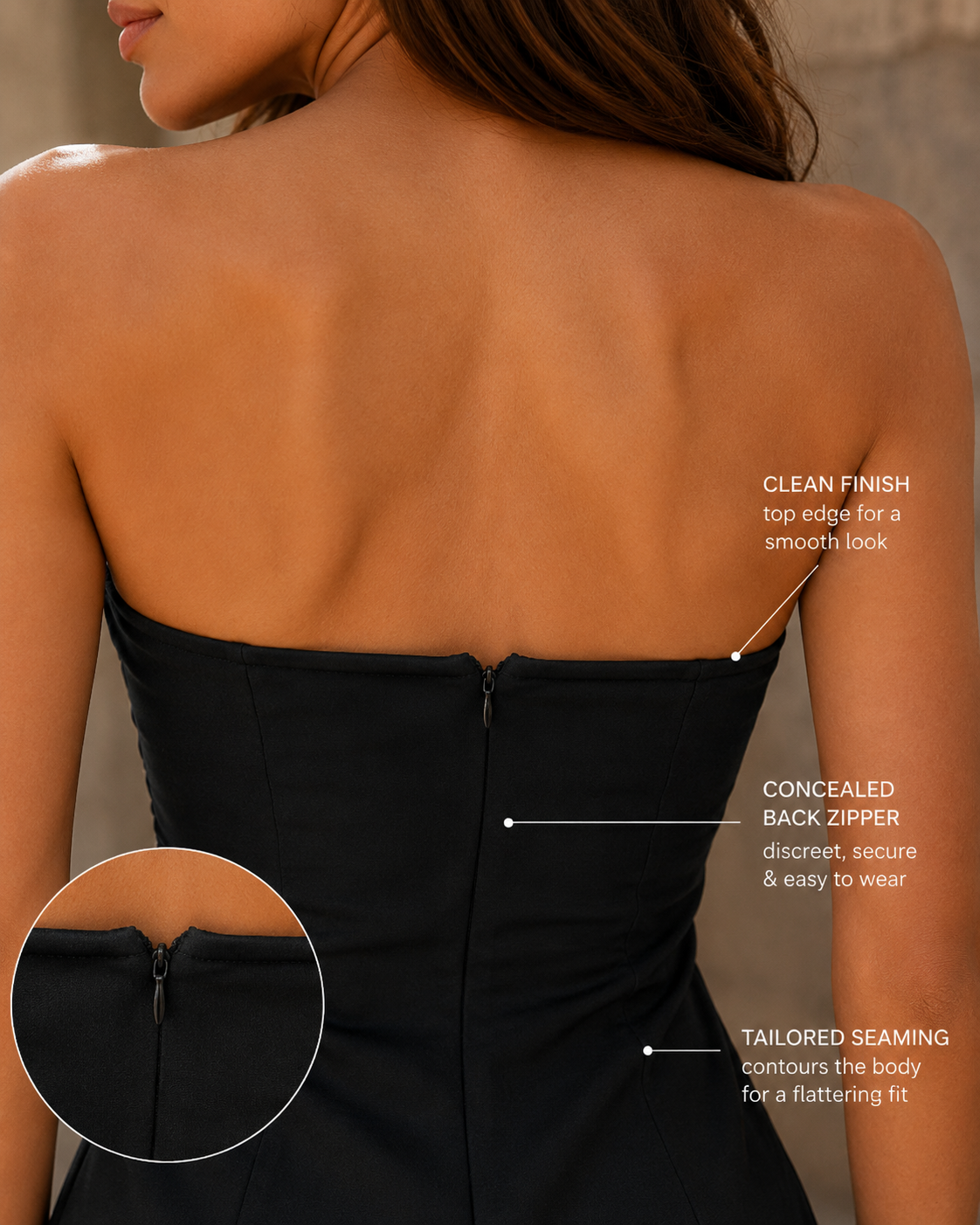 Nova | Strapless Mini Dress Bodice - Lumina
