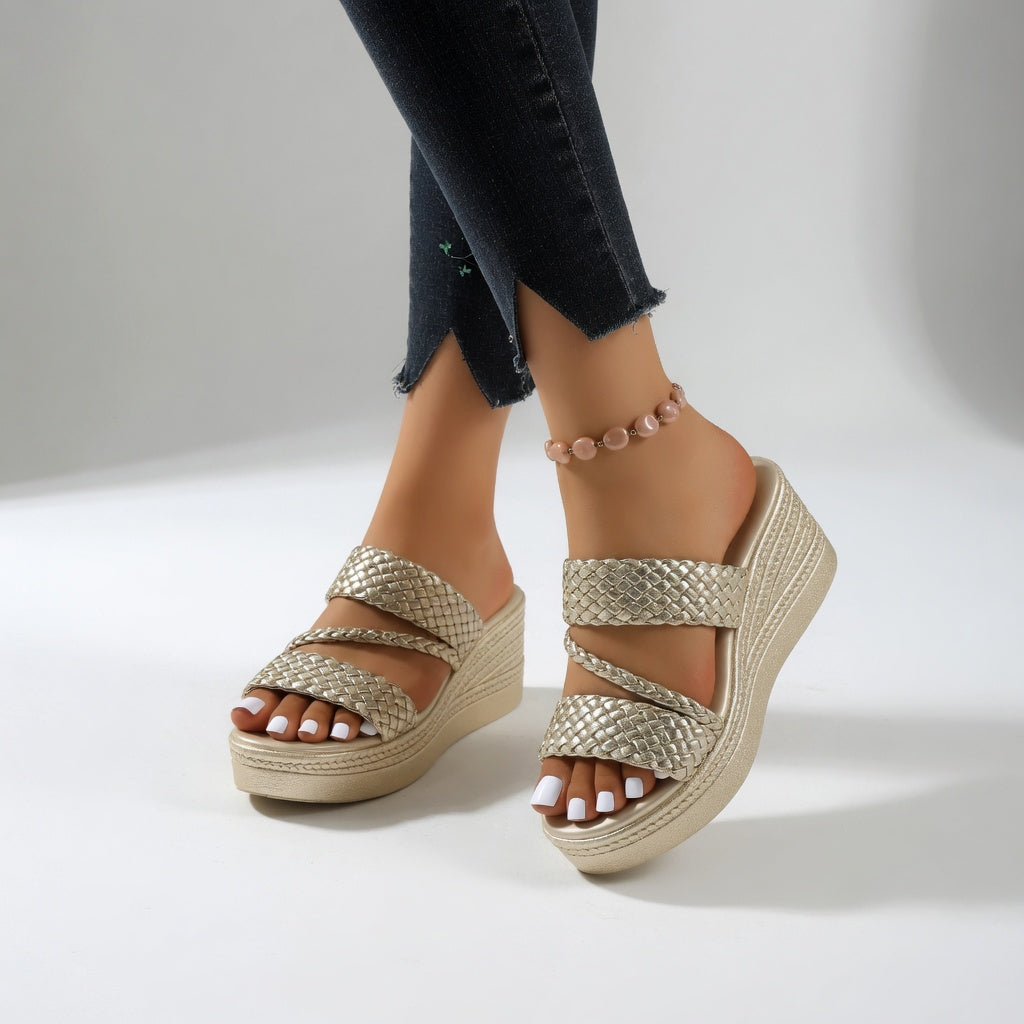 Tresseline™ — Colorful Woven Wedge Mules for a Bright Summer