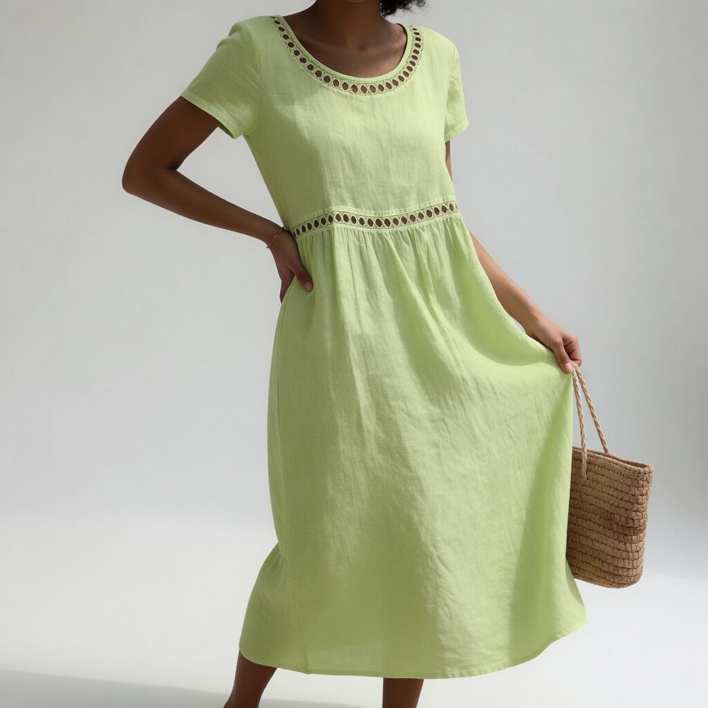 Livia | Embroidered Linen Dress