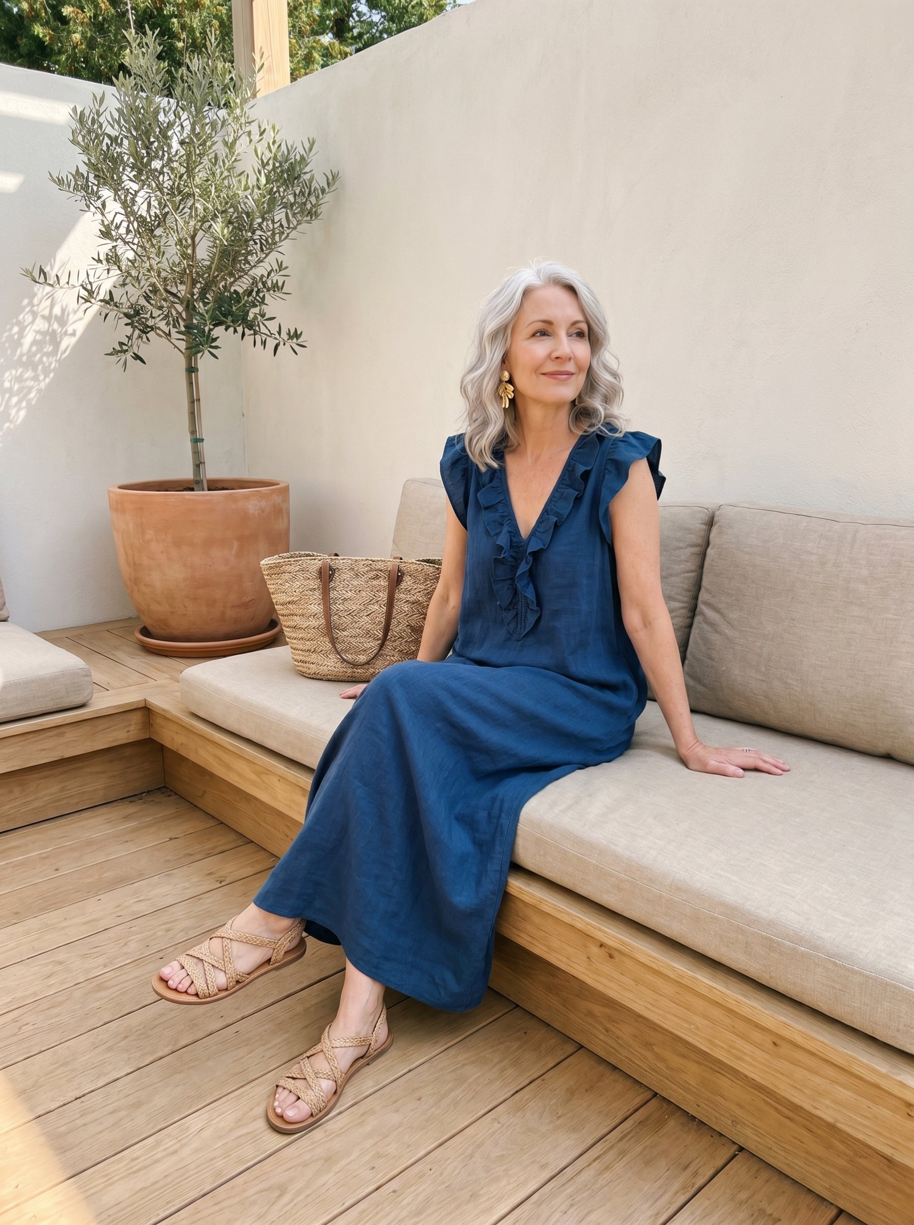 Camellia | Long Linen & Cotton Bohemian Dress