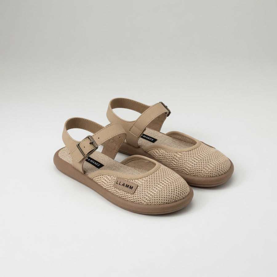 Mirabeau™ - Retro Buckle Flat Sandal with Natural Elegance