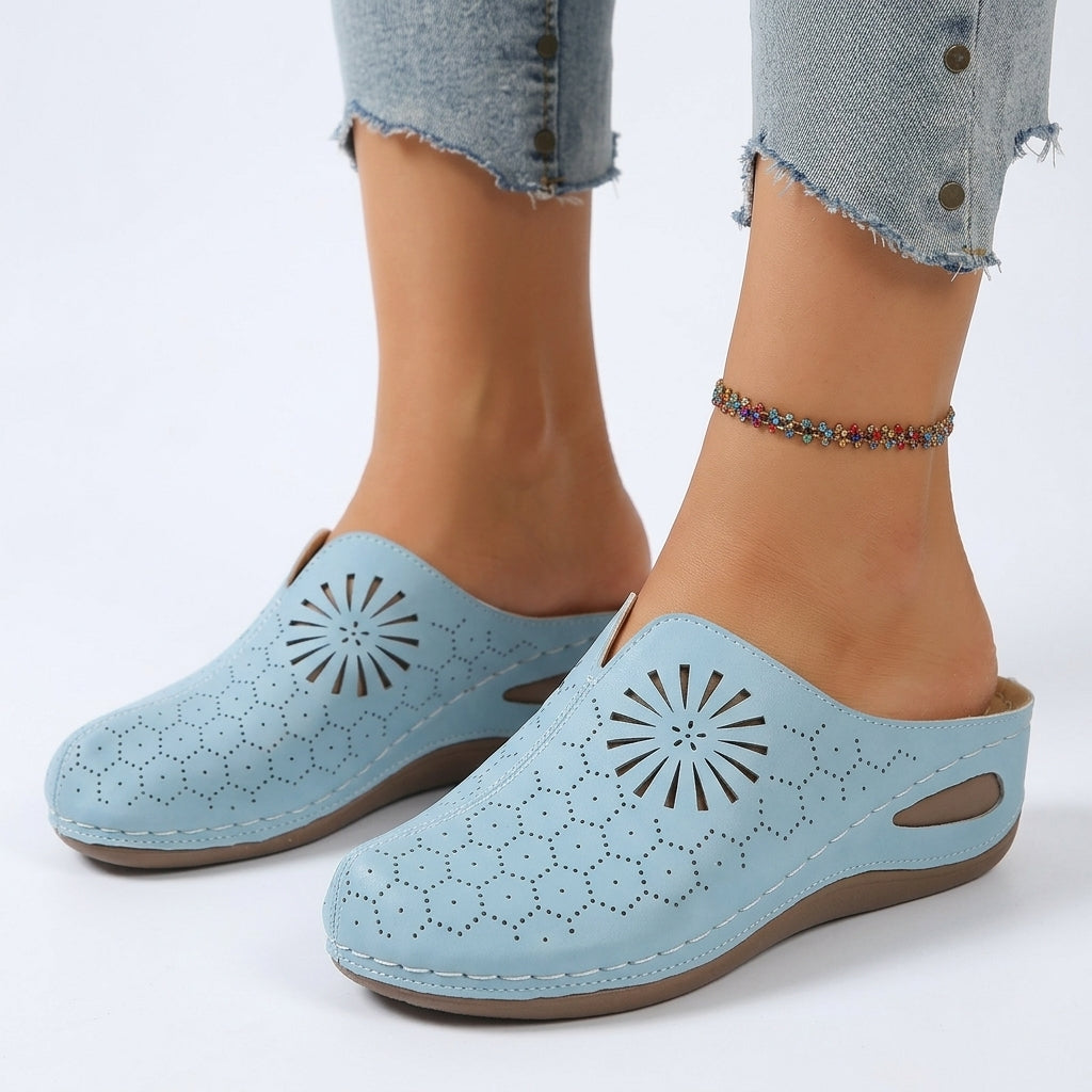 Floralie™ - Floral Cutout Mules for Everyday Comfort