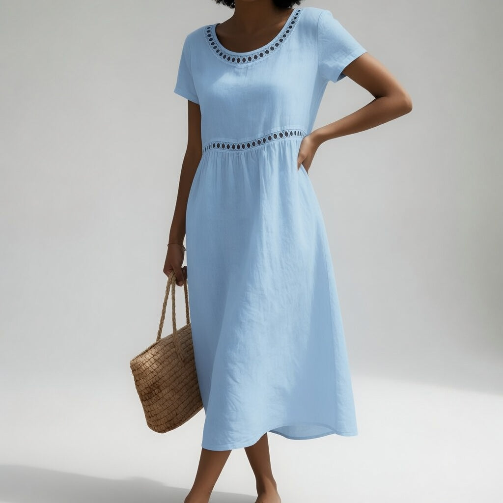 Livia | Embroidered Linen Dress