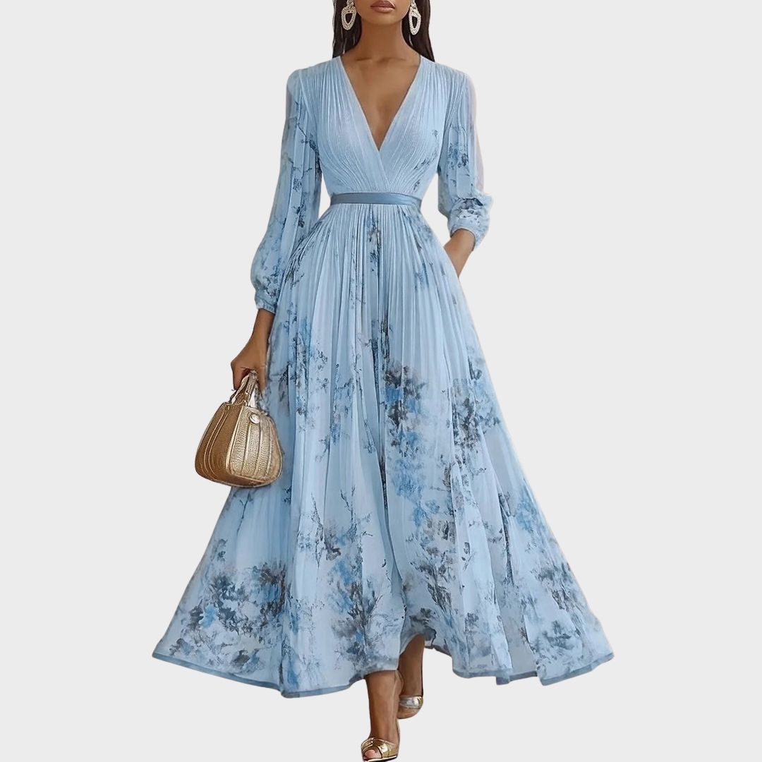 Rowella | Chic Pleated Maxi Gown