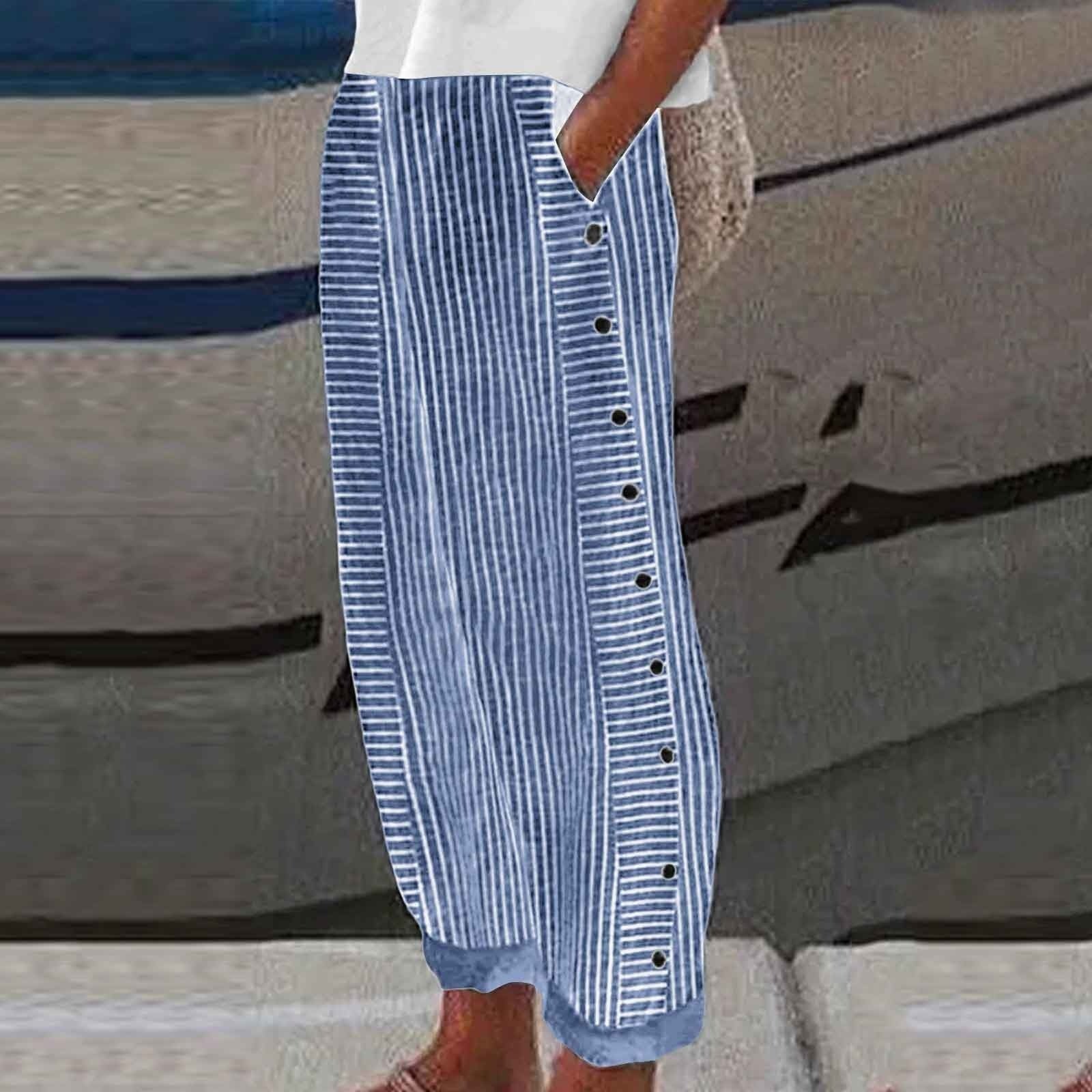 VIENNA – PANTS WITH STRIPED BUTTON DETAILS